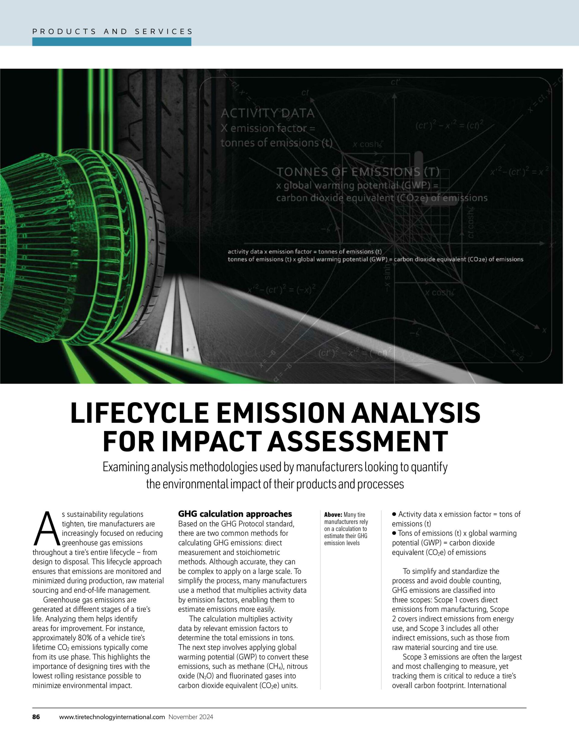 Tire Lifecycle emission analysis for impact assessment