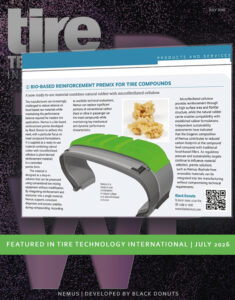 Nemus Materials featured in the July 2026 issue of Tire Technology International magazine.
