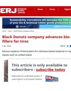 Black Donuts company advances bio-fillers for tires